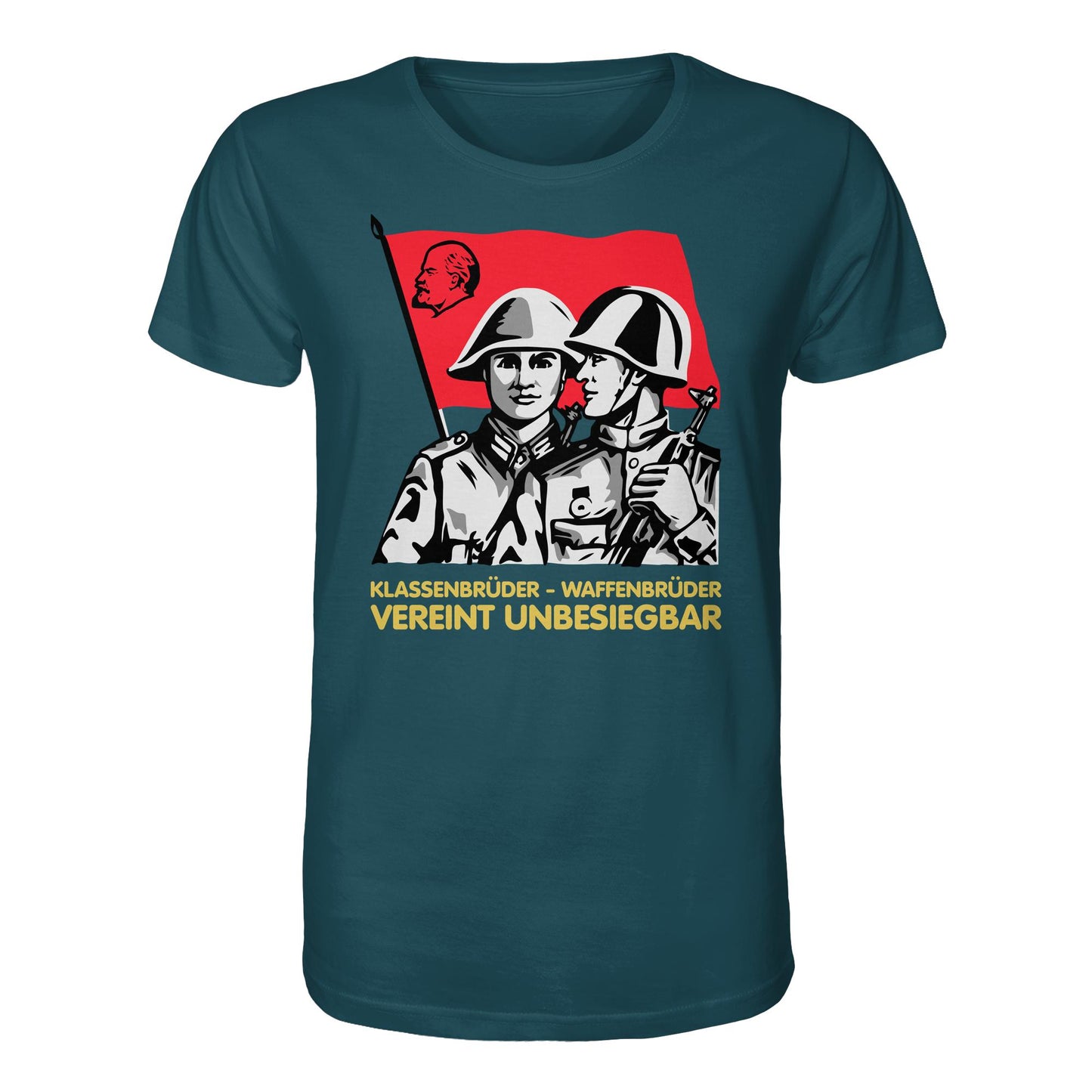 DDR Ostalgie Bio-Shirt Unisex • KLASSENBRÜDER WAFFENBRÜDER - VEREINT UNBESIEGBAR (NVA)