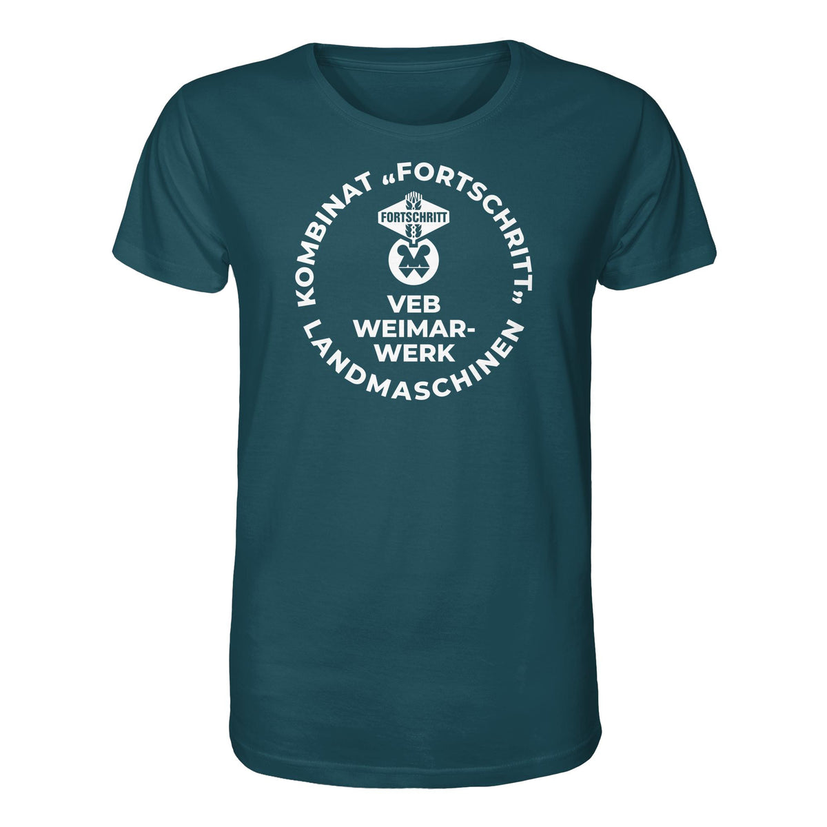 DDR Ostalgie Bio-Shirt Unisex • VEB KOMBINAT FORTSCHRITT WEIMAR LANDMASCHINEN