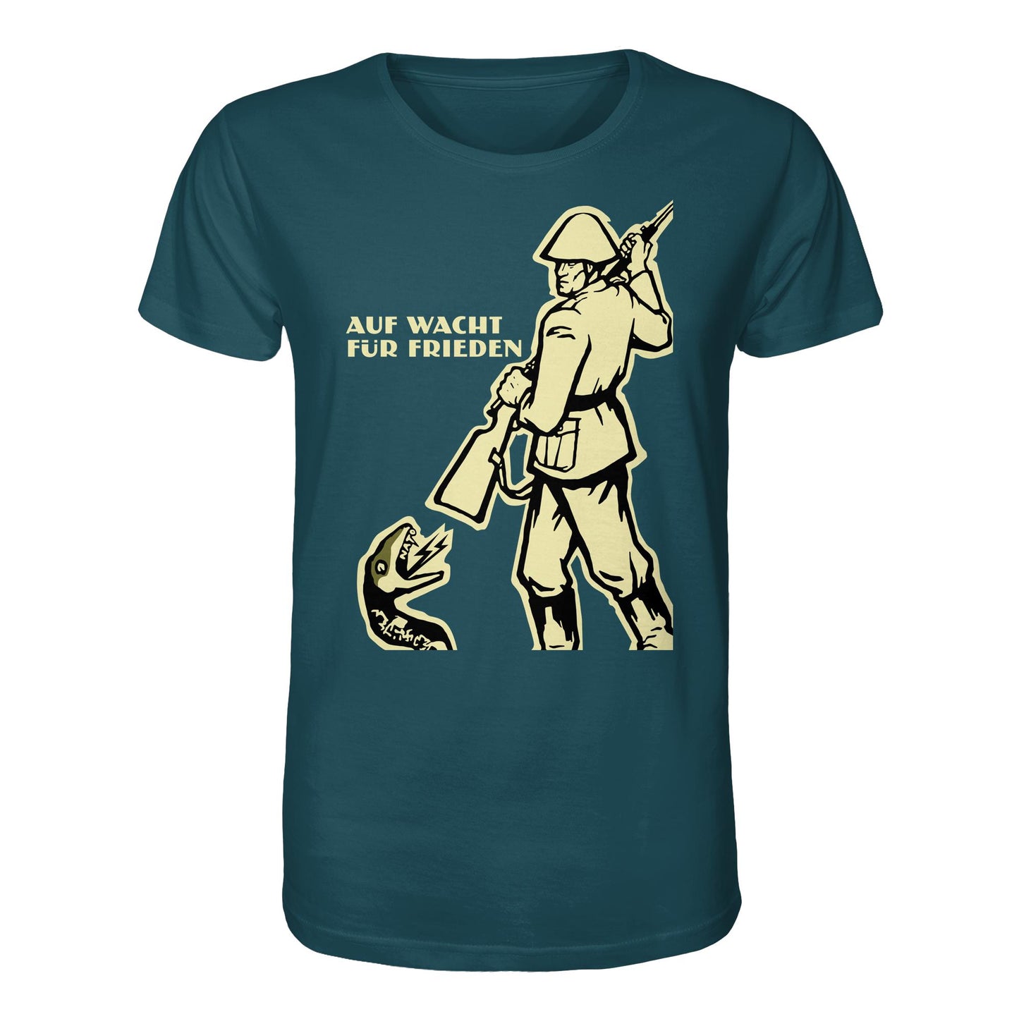 DDR Ostalgie Bio-Shirt Unisex • NVA - AUF WACHT FÜR FRIEDEN, ANTI-NATO (ORIGINAL PLAKAT)
