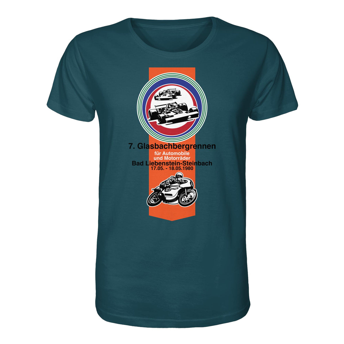 DDR Ostalgie Bio-Shirt Unisex • GLASBACHBERGRENNEN BAD LIEBENSTEIN (ORIGINAL WIMPEL)