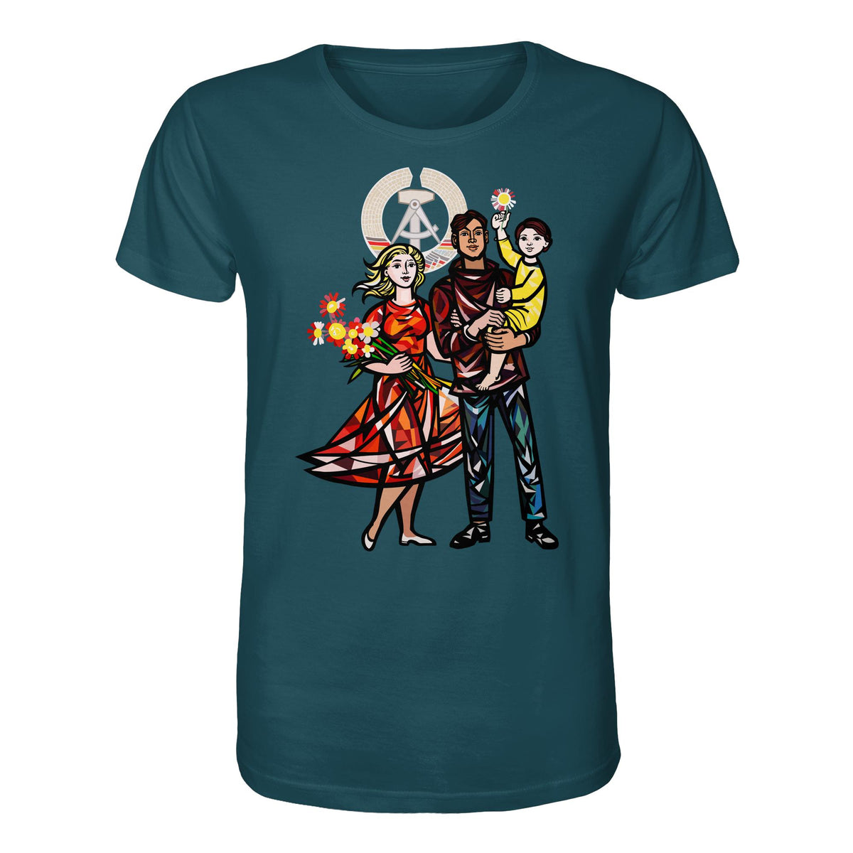 DDR Ostalgie Bio-Shirt Unisex • WALTER WOMACKA - UNSERE FAMILIE (STAATSRATSGEBÄUDE, Aus der Geschichte der Deutschen Arbeiterbewegung, 1964)