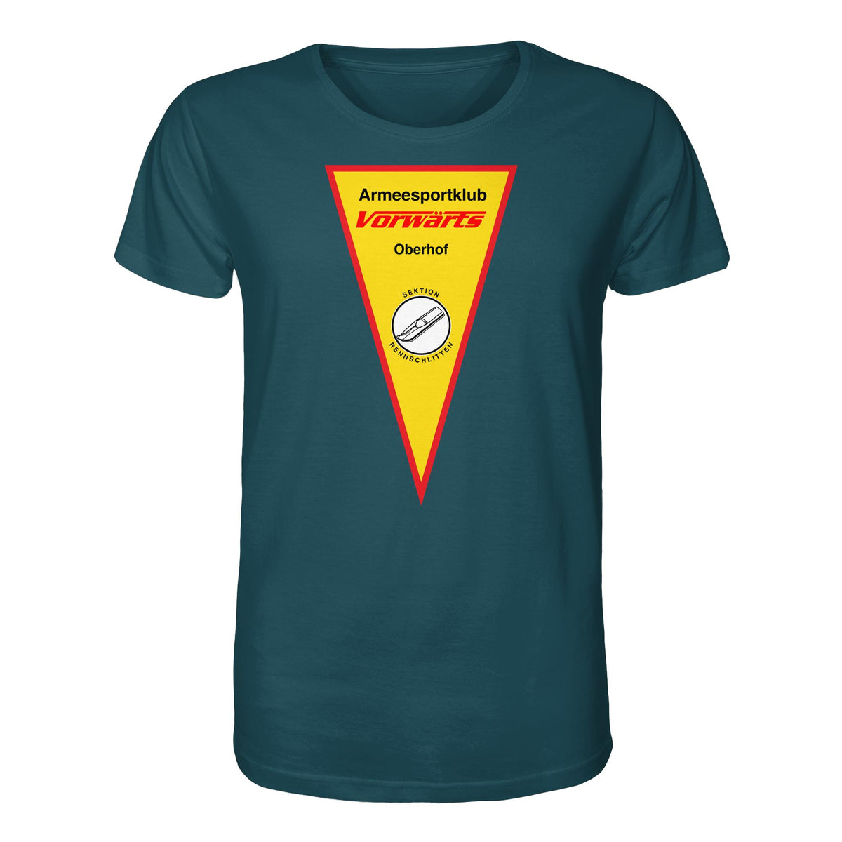 DDR Ostalgie Bio-Shirt Unisex • ARMEESPORTKLUB VORWÄRTS OBERHOF - RENNSCHLITTEN