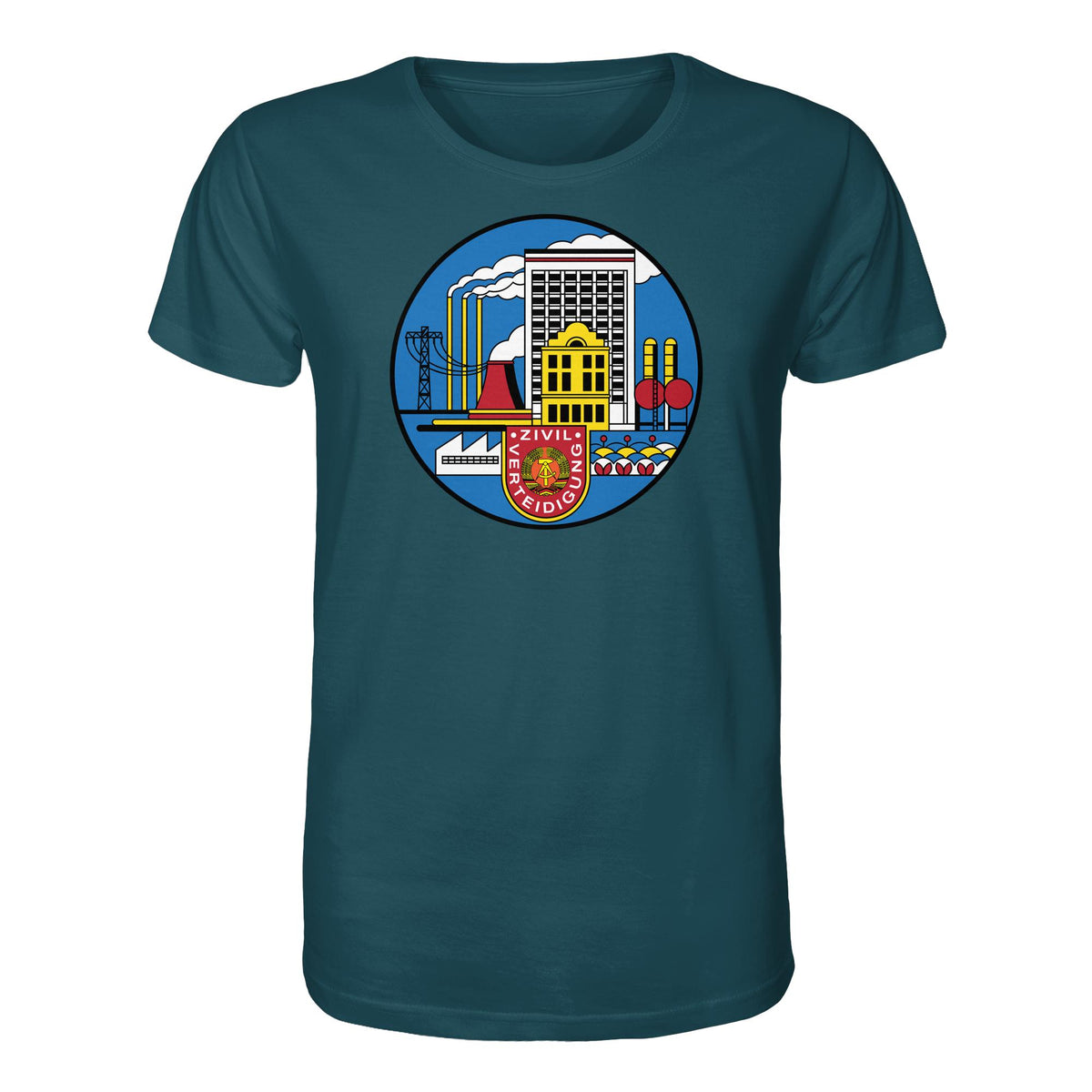 DDR Ostalgie Bio-Shirt Unisex • DDR ZIVILVERTEIDIGUNG (ORIGINAL GLAS-DESIGN)
