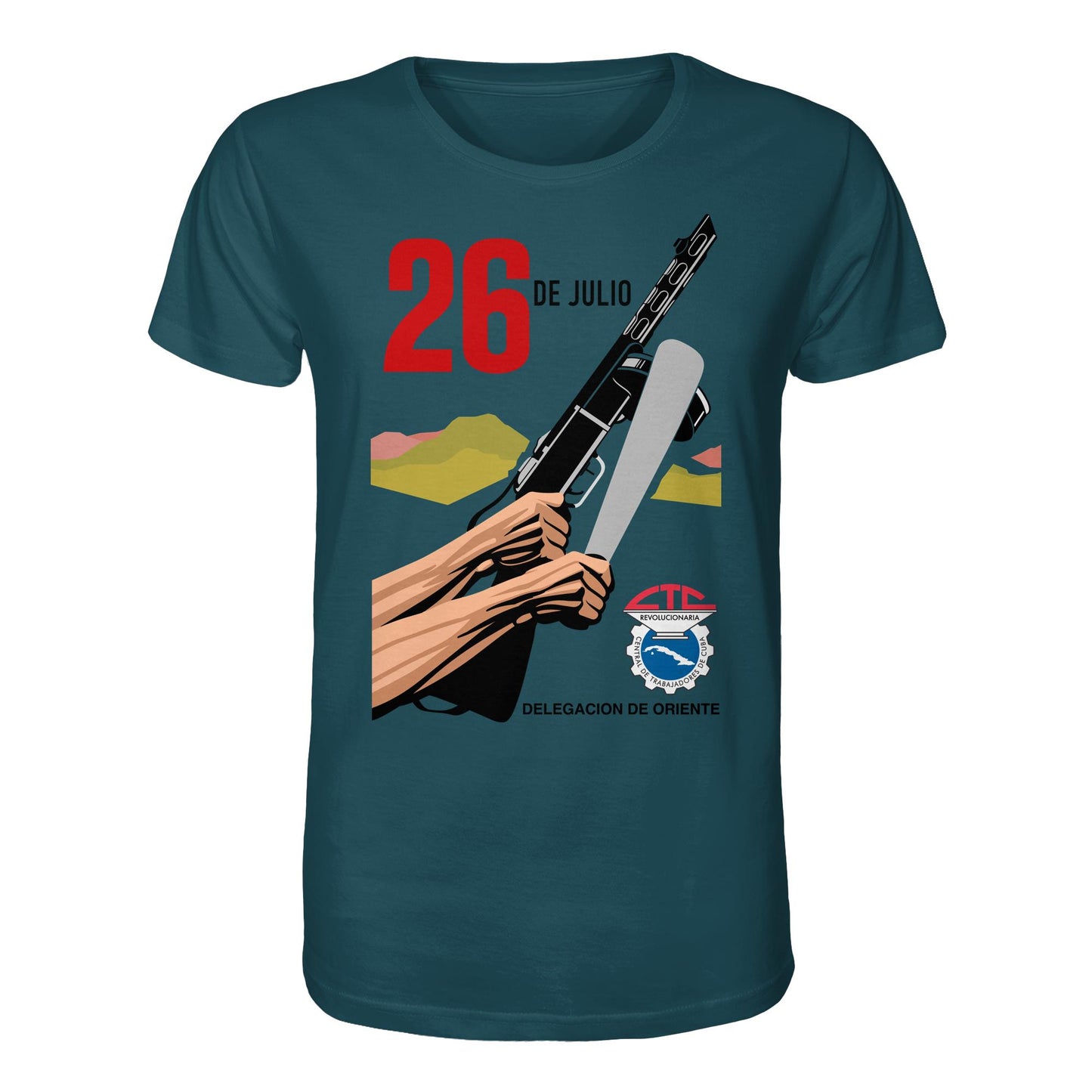 DDR Ostalgie Bio-Shirt Unisex • BEWEGUNG DES 26. JULI, KUBA (ORIGINAL POSTER)