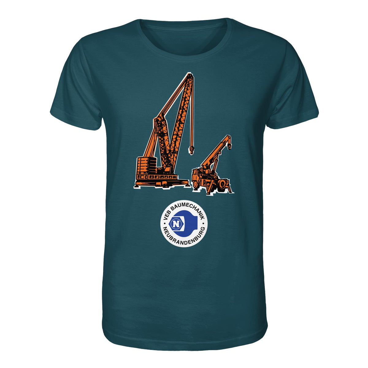 DDR Ostalgie Bio-Shirt Unisex • VEB BAUMECHANIK NEUBRANDENBURG