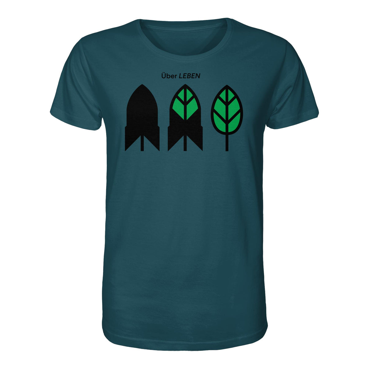 DDR Ostalgie Bio-Shirt Unisex • ÜBER LEBEN (ORIGINAL FRIEDENS-PLAKAT)