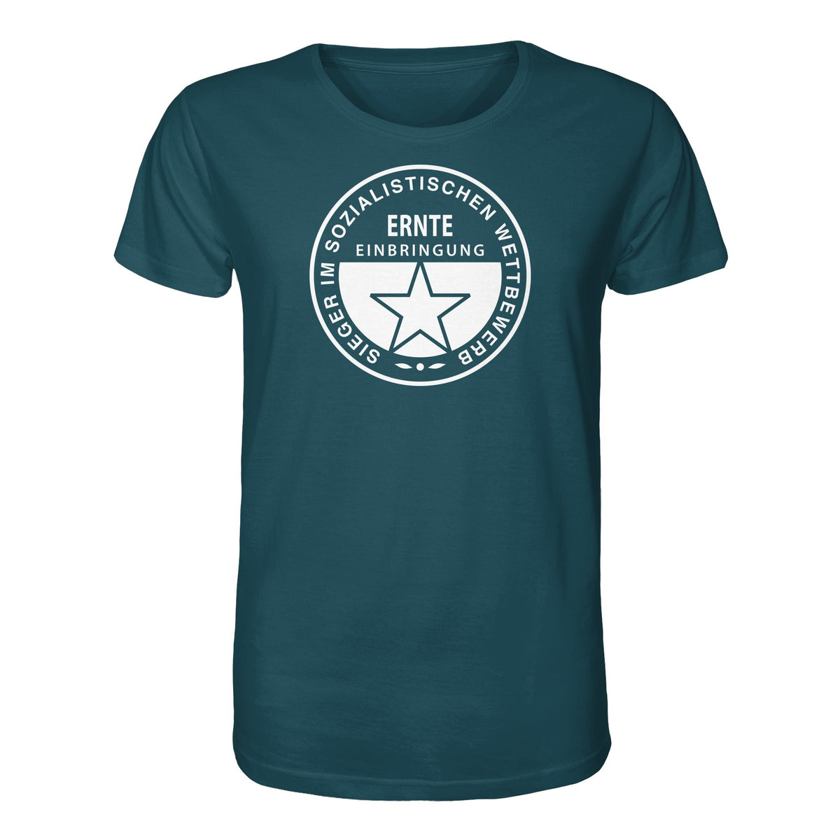 DDR Ostalgie Bio-Shirt Unisex • ERNTE-EINBRINGUNG - SIEGER (ORIGINAL-MEDAILLE)