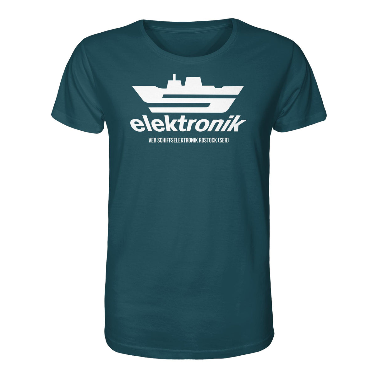 DDR Ostalgie Bio-Shirt Unisex • VEB SCHIFFSELEKTRONIK ROSTOCK