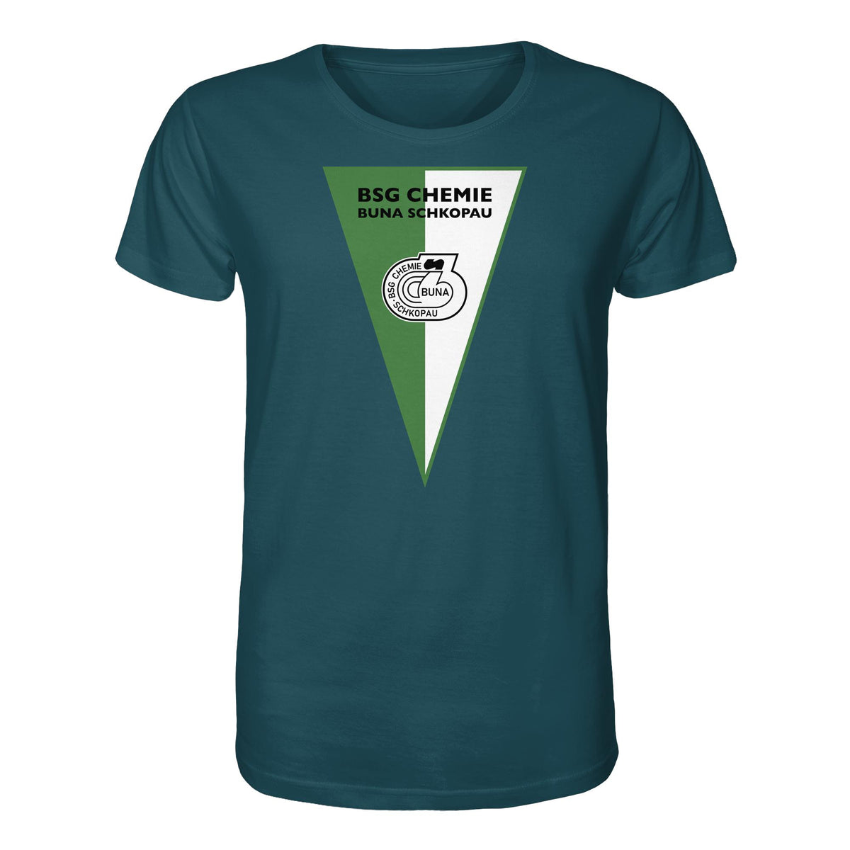DDR Ostalgie Bio-Shirt Unisex • BSG CHEMIE BUNA SCHKOPAU (ORIGINALWIMPEL)