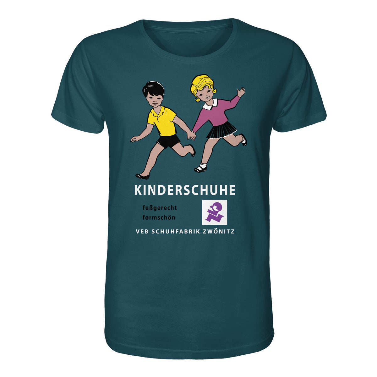 DDR Ostalgie Bio-Shirt Unisex • KINDERSCHUHE VEB SCHUHFABRIK ZWÖNITZ