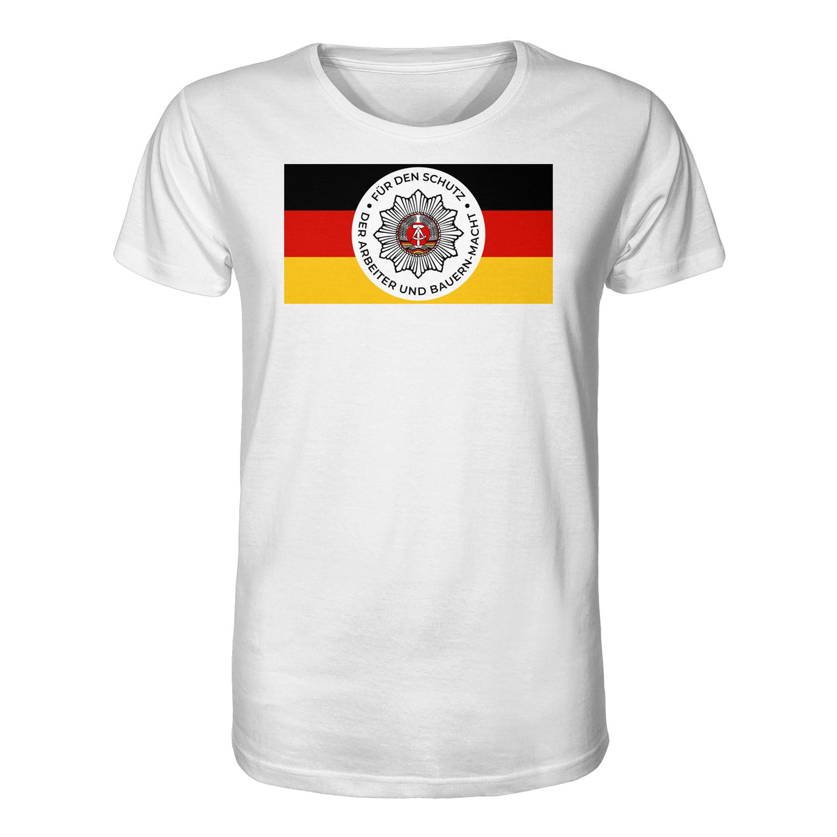 DDR Ostalgie Bio-Shirt Unisex • NVA - FÜR DEN SCHUTZ DER ARBEITER- UND BAUERNMACHT (ORIGINAL BANDEROLE)