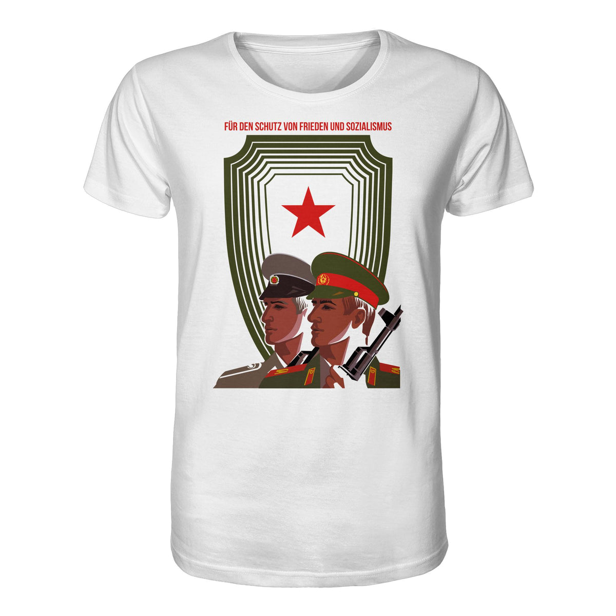 DDR Ostalgie Bio-Shirt Unisex • NVA UND CA - FÜR DEN SCHUTZ VON FRIEDEN