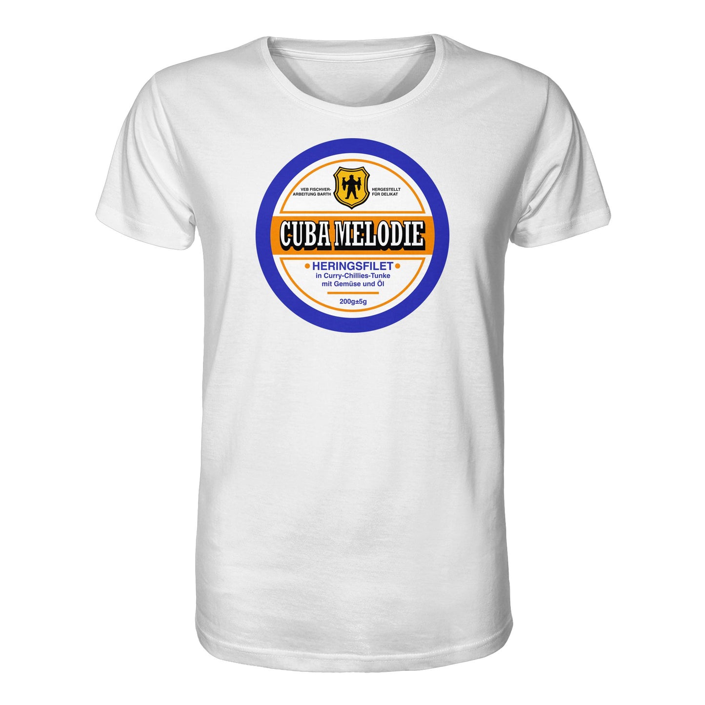 DDR Ostalgie Bio-Shirt Unisex • CUBA MELODIE HERINGSFILET - VEB FISCHVERARBEITUNG BARTH