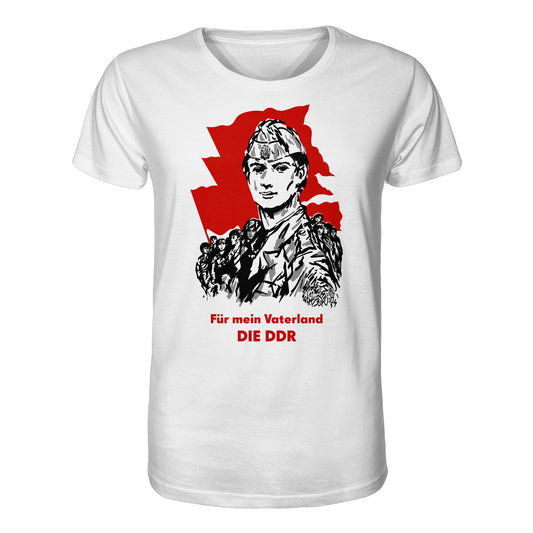 ORGANIC BIO SHIRT UNISEX • FÜR MEIN VATERLAND - DIE DDR (ORIGINAL GST-PLAKAT)