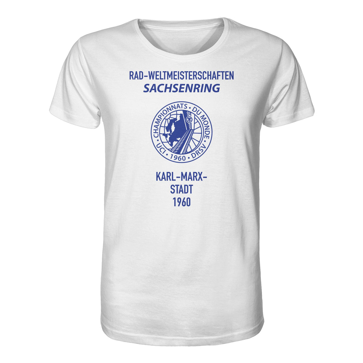 DDR Ostalgie Bio-Shirt Unisex • RADWELTMEISTERSCHAFTEN SACHSENRING, KARL-MARX-STADT