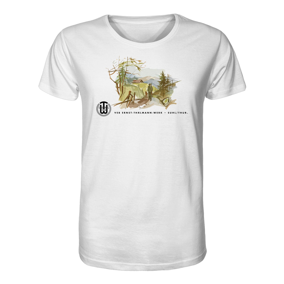 DDR Ostalgie Bio-Shirt Unisex • VEB SUHL ERNST-THÄLMANN-WERK (ORIGINAL-PROSPEKT)