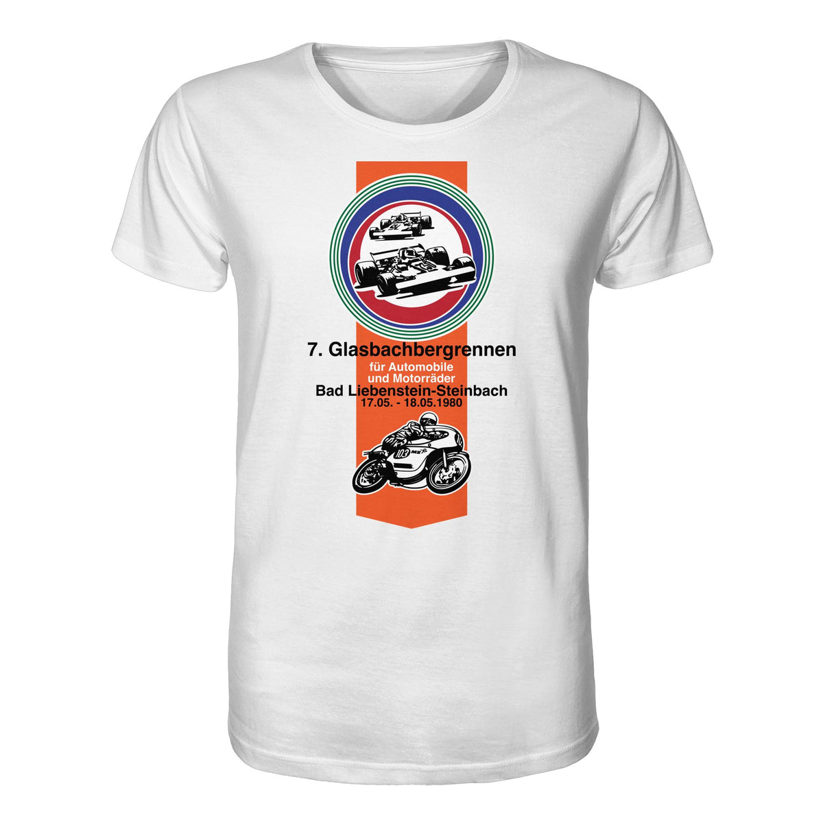 DDR Ostalgie Bio-Shirt Unisex • GLASBACHBERGRENNEN BAD LIEBENSTEIN (ORIGINAL WIMPEL)
