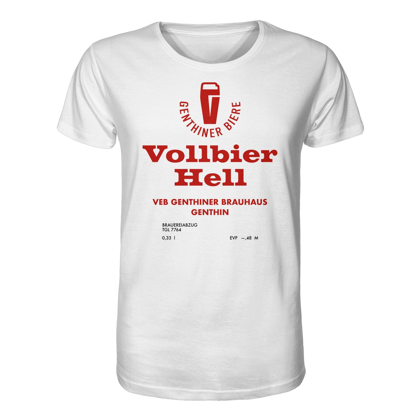 DDR Ostalgie Bio-Shirt Unisex • VEB GENTHINER BRAUHAUS