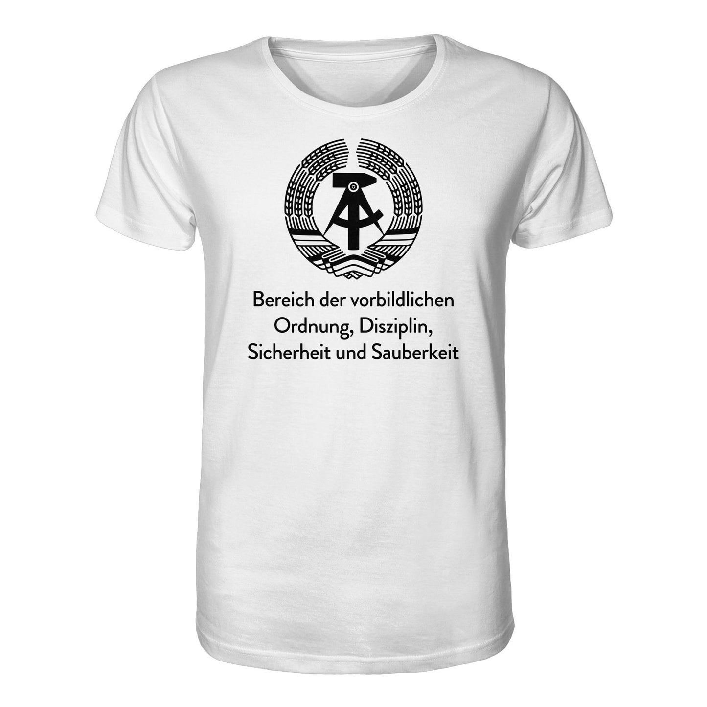 DDR Ostalgie Bio-Shirt Unisex • BEREICH DER VORBILDLICHEN ORDNUNG (ORIGINAL SCHILD)