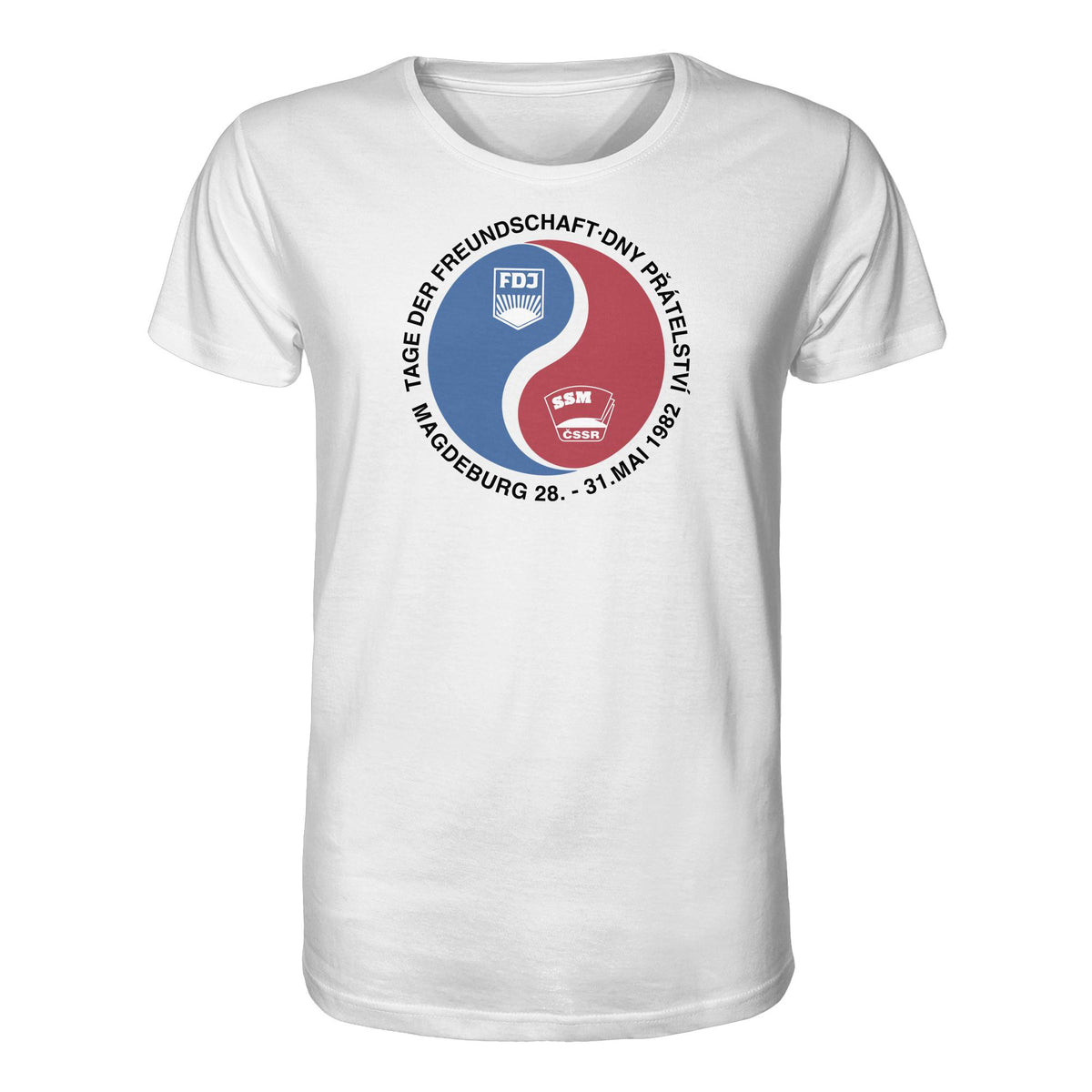 DDR Ostalgie Bio-Shirt Unisex • TAG DER FREUNDSCHAFT MAGDEBURG 1982 DDR-CSSR