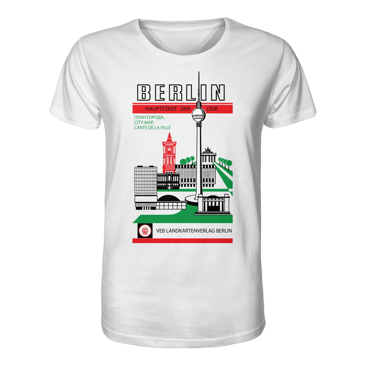 DDR Ostalgie Bio-Shirt Unisex • BERLIN, HAUPTSTADT DER DDR (ORIGINAL TITEL STADTFÜHRER)