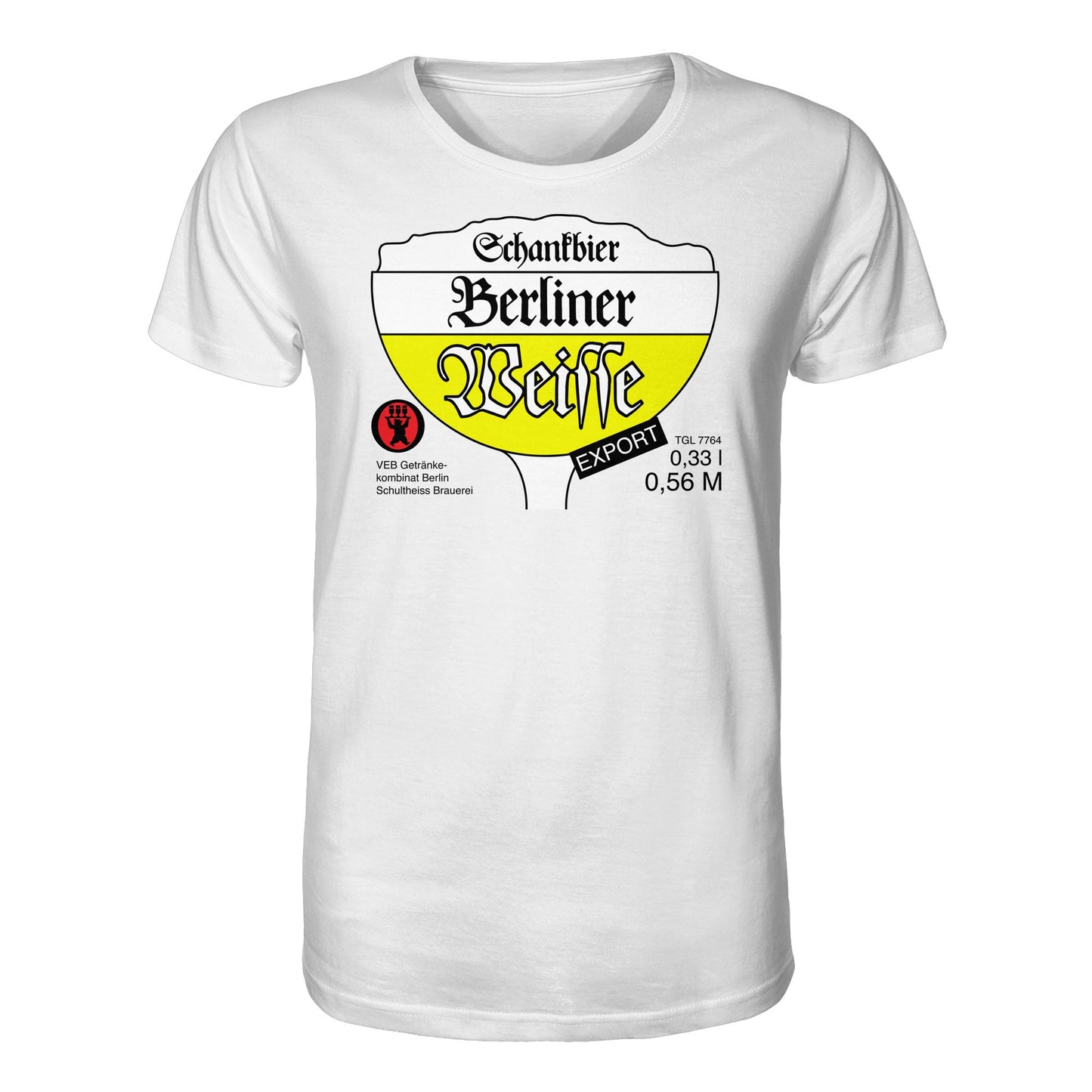 DDR Ostalgie Bio-Shirt Unisex • BERLINER WEISSE - VEB GETRÄNKEKOMBINAT BERLIN