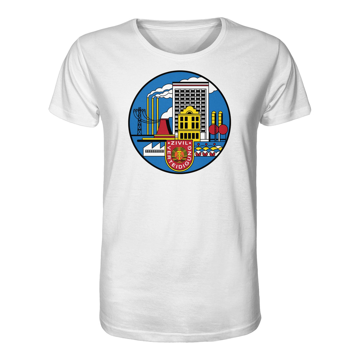 DDR Ostalgie Bio-Shirt Unisex • DDR ZIVILVERTEIDIGUNG (ORIGINAL GLAS-DESIGN)