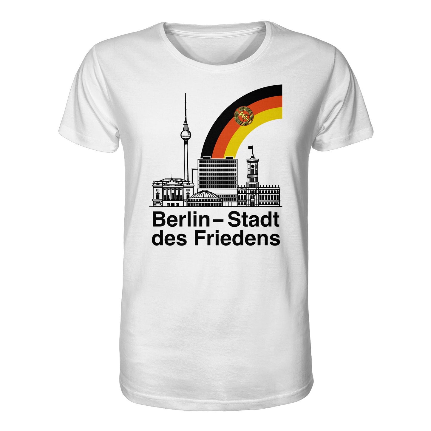 DDR Ostalgie Bio-Shirt Unisex • BERLIN - STADT DES FRIEDENS (ORIGINAL POSTSTEMPEL)