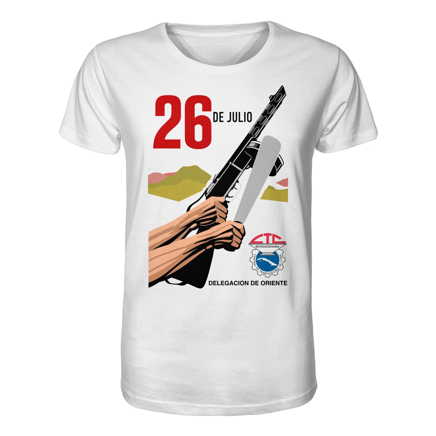DDR Ostalgie Bio-Shirt Unisex • BEWEGUNG DES 26. JULI, KUBA (ORIGINAL POSTER)