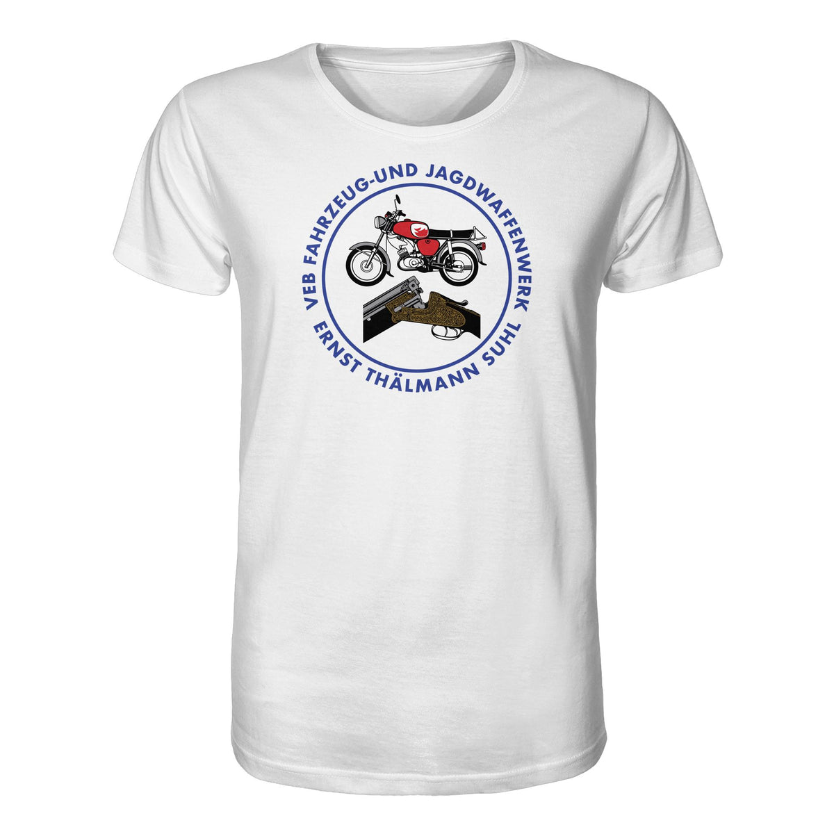 DDR Ostalgie Bio-Shirt Unisex • VEB SUHL ERNST-THÄLMANN-WERK (LOGO 1980ER)