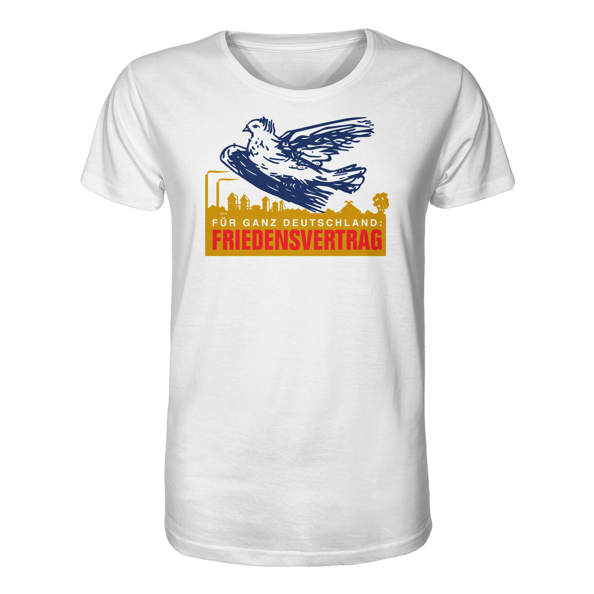 DDR Ostalgie Bio-Shirt Unisex • FRIEDENSVERTRAG FÜR GANZ DEUTSCHLAND (ORIGINAL-PIN)