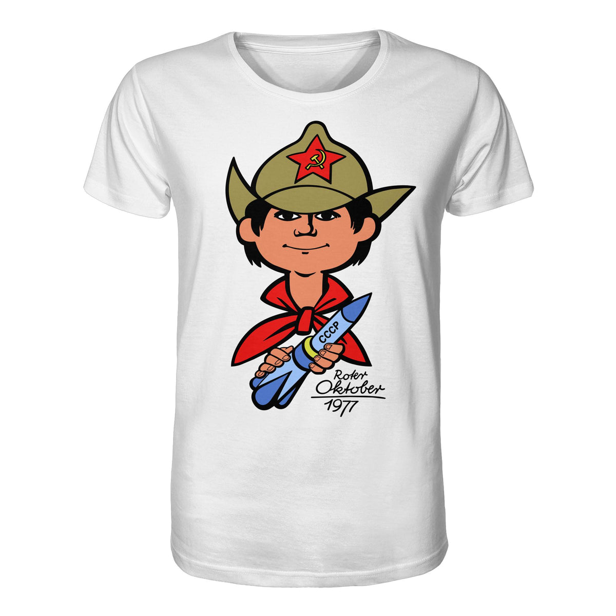 DDR Ostalgie Bio-Shirt Unisex • ROTER OKTOBER 1917 (ORIGINAL NICKI-MOTIV)