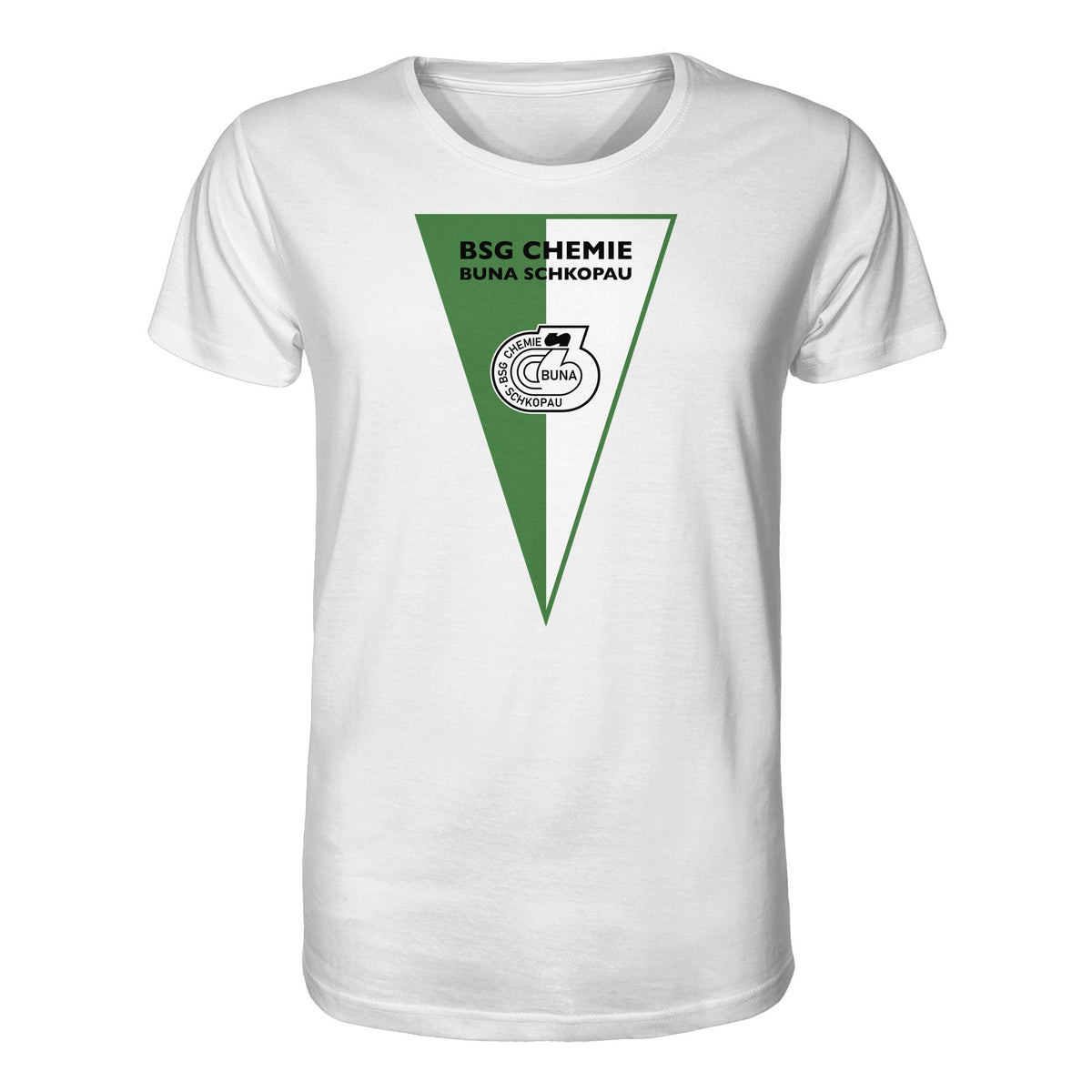 DDR Ostalgie Bio-Shirt Unisex • BSG CHEMIE BUNA SCHKOPAU (ORIGINALWIMPEL)