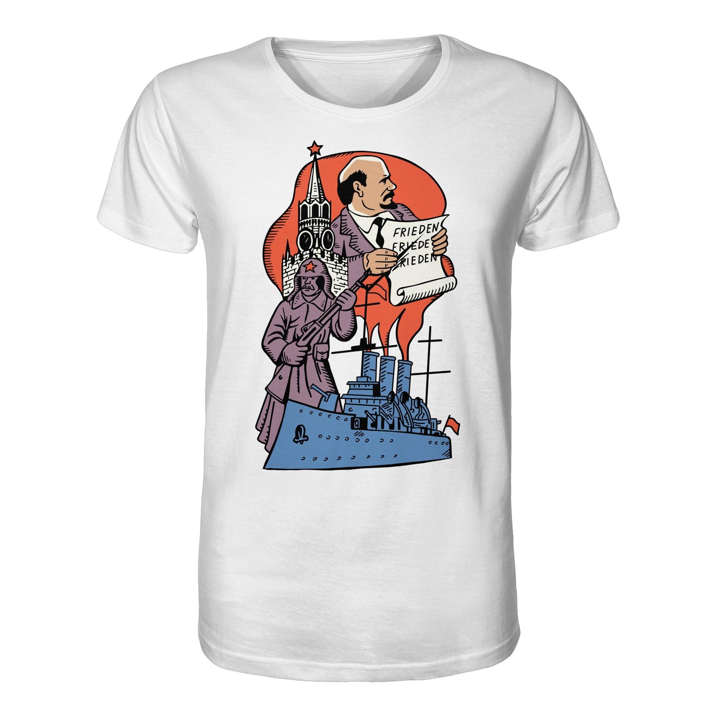 DDR Ostalgie Bio-Shirt Unisex • JAHRESTAG OKTOBERREVOLUTION 1917 (ORIGINAL POSTSTEMPEL)
