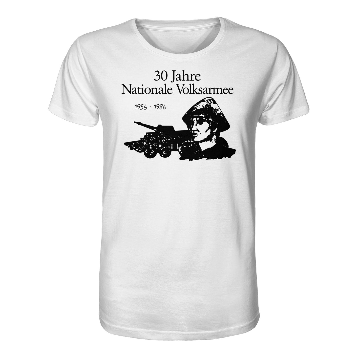 DDR Ostalgie Bio-Shirt Unisex • 30 JAHRE NATIONALE VOLKSARMEE (ORIGINAL BRIEFMARKE)