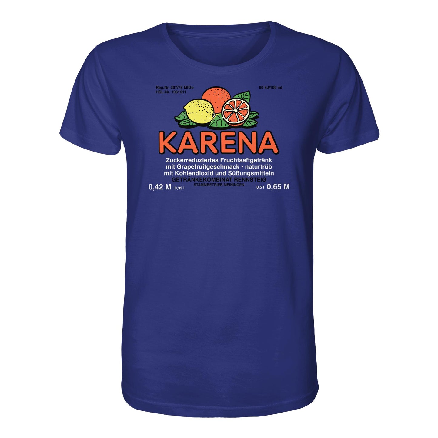 DDR Ostalgie Bio-Shirt Unisex • KARENA LIMONADE - GETRÄNKEKOMBINAT RENNSTEIG, MEININGEN