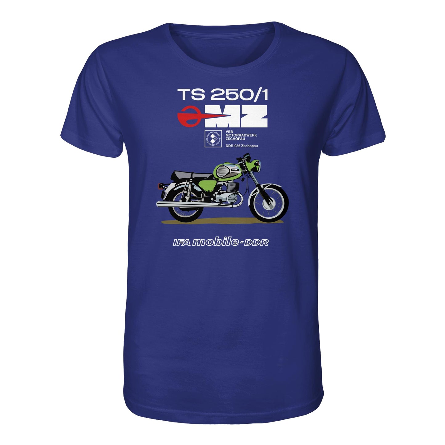 ORGANIC BIO SHIRT UNISEX • MZ TS 250 GRÜN (ORIGINAL DDR-PLAKAT)