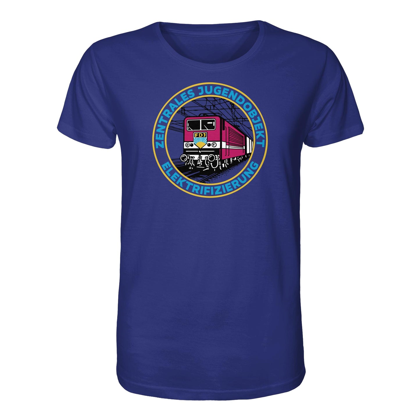 DDR Ostalgie Bio-Shirt Unisex • DR - FDJ ZENTRALES JUGENDOBJEKT ELEKTRIFIZIERUNG