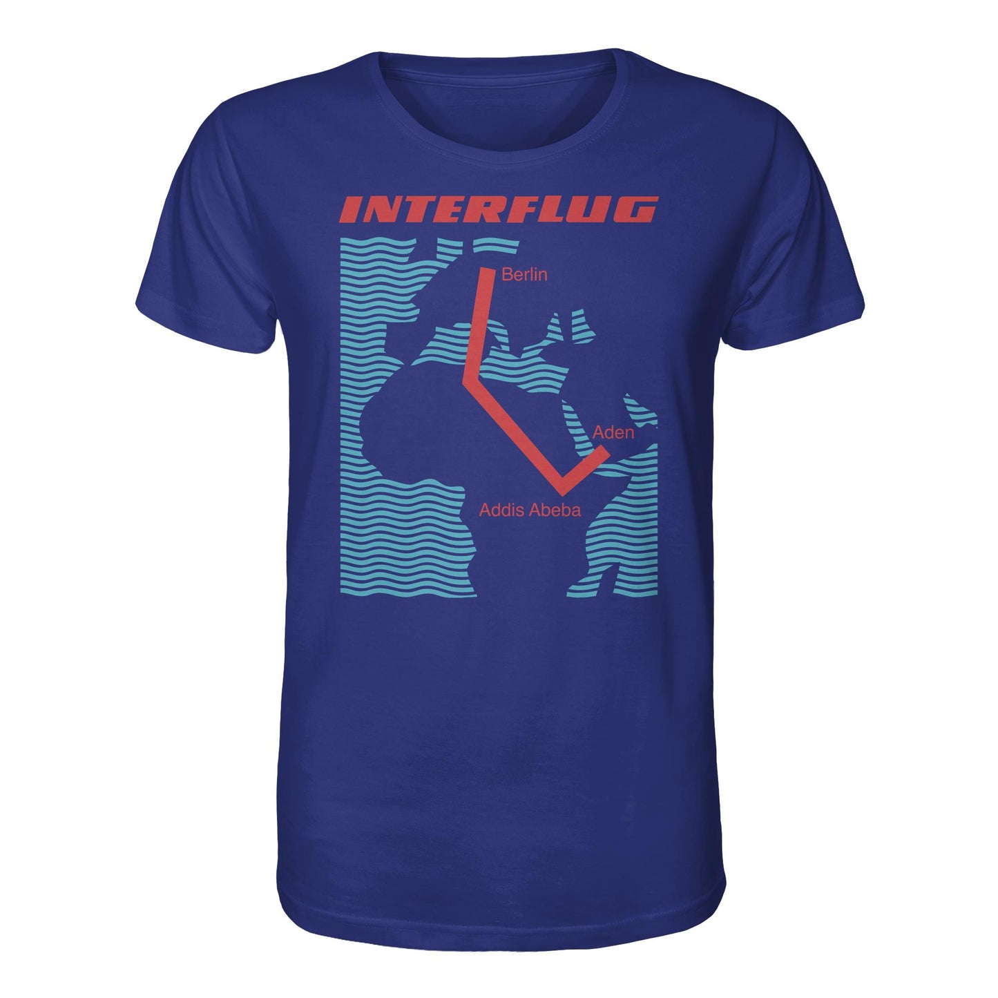 DDR Ostalgie Bio-Shirt Unisex • INTERFLUG BERLIN - ADDIS ABEBA (ORIGINAL SONDERSTEMPEL)