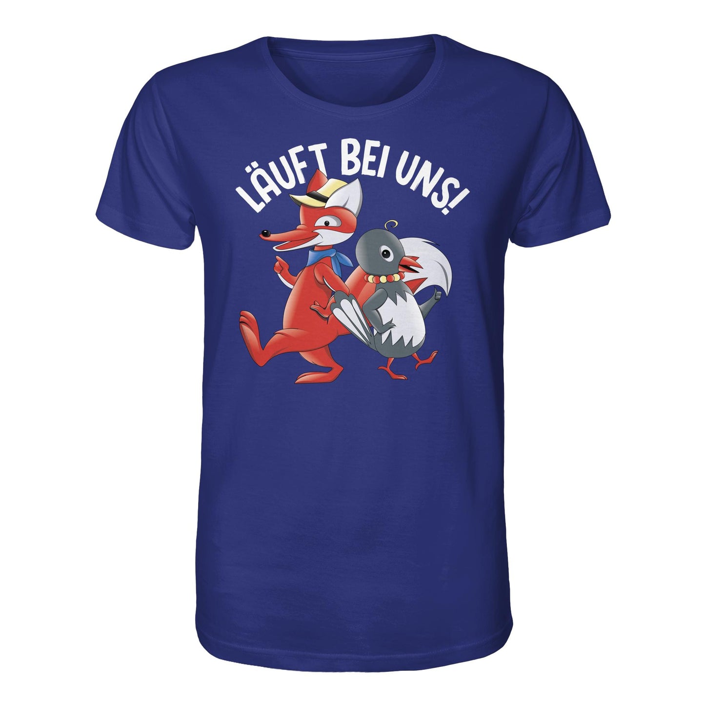 DDR Ostalgie Bio-Shirt Unisex • UNSER SANDMÄNNCHEN - HERR FUCHS & FRAU ELSTER, LÄUFT BEI UNS!