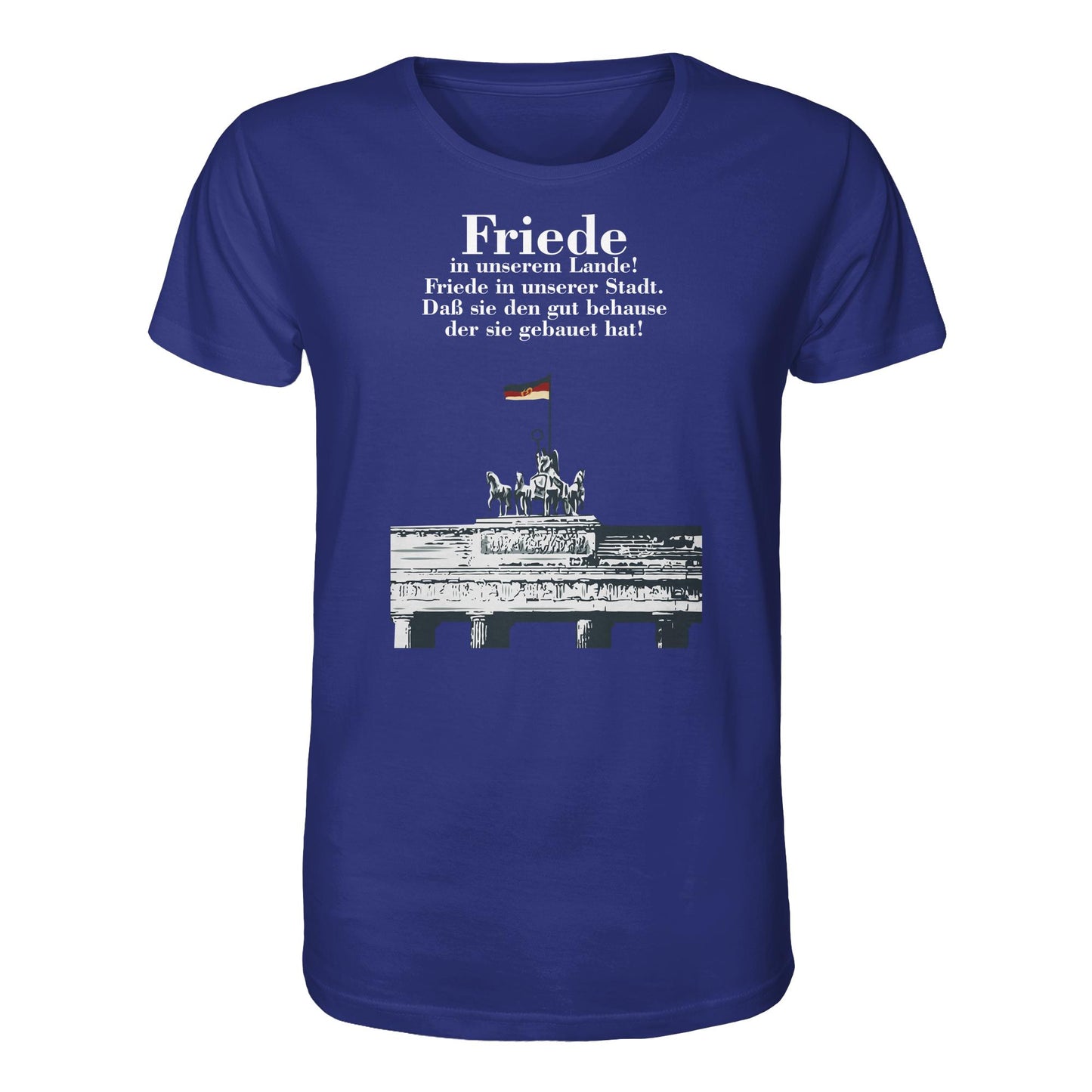 ORGANIC BIO SHIRT UNISEX • FRIEDE IN UNSEREM LANDE! (DDR-ORIGINAL-PLAKAT)