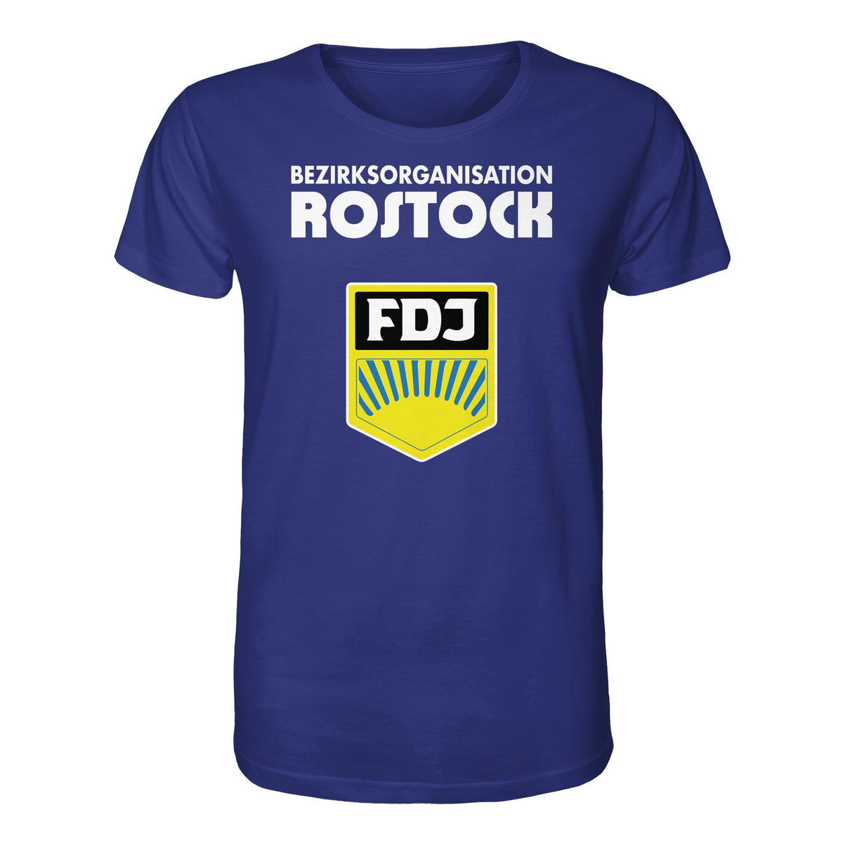 DDR Ostalgie Bio-Shirt Unisex • BEZIRKSORGANISATION ROSTOCK (ORIGINAL-WIMPEL)