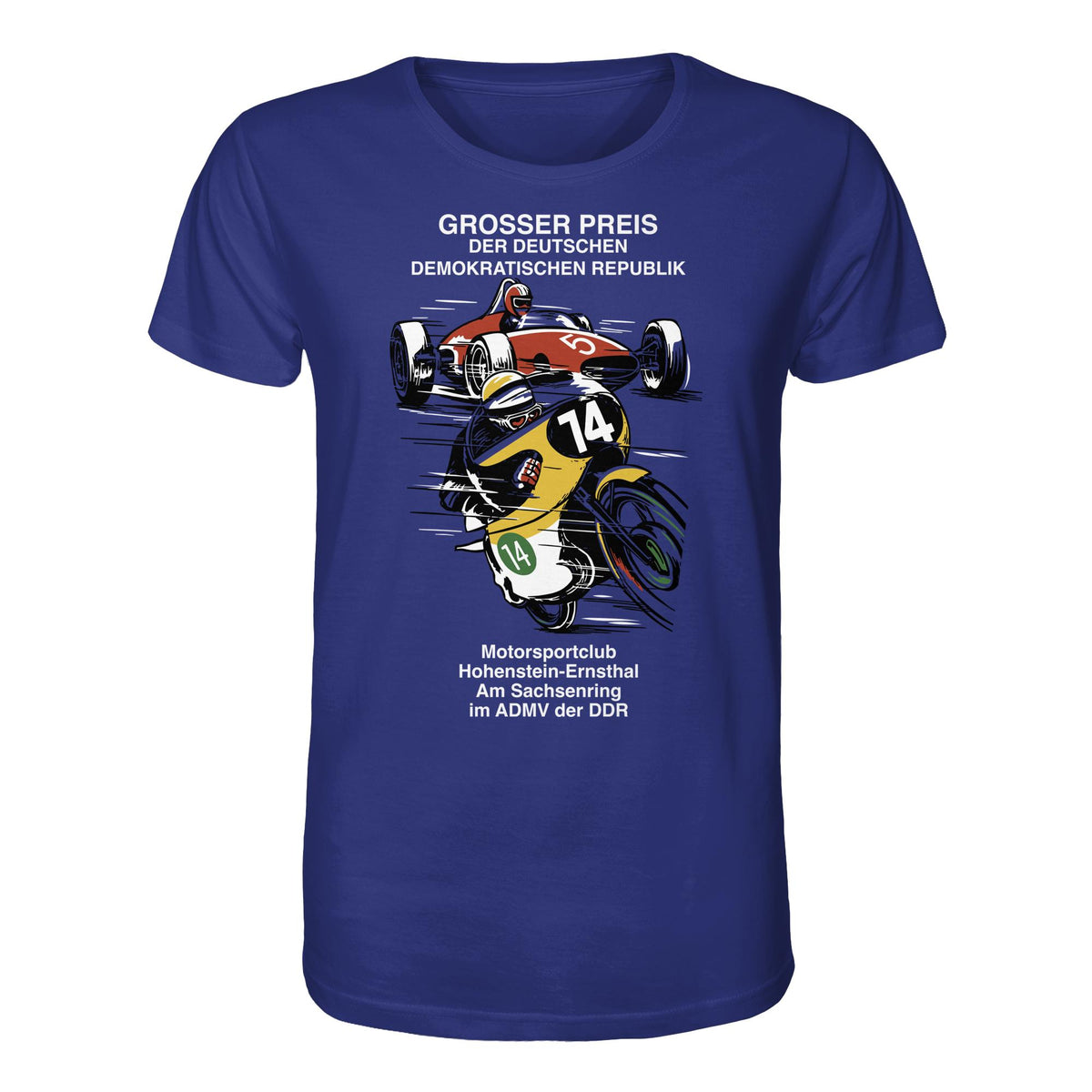 DDR Ostalgie Bio-Shirt Unisex • MOTORSPORT HOHENSTEIN-ERNSTHAL - GROSSER PREIS DER DDR