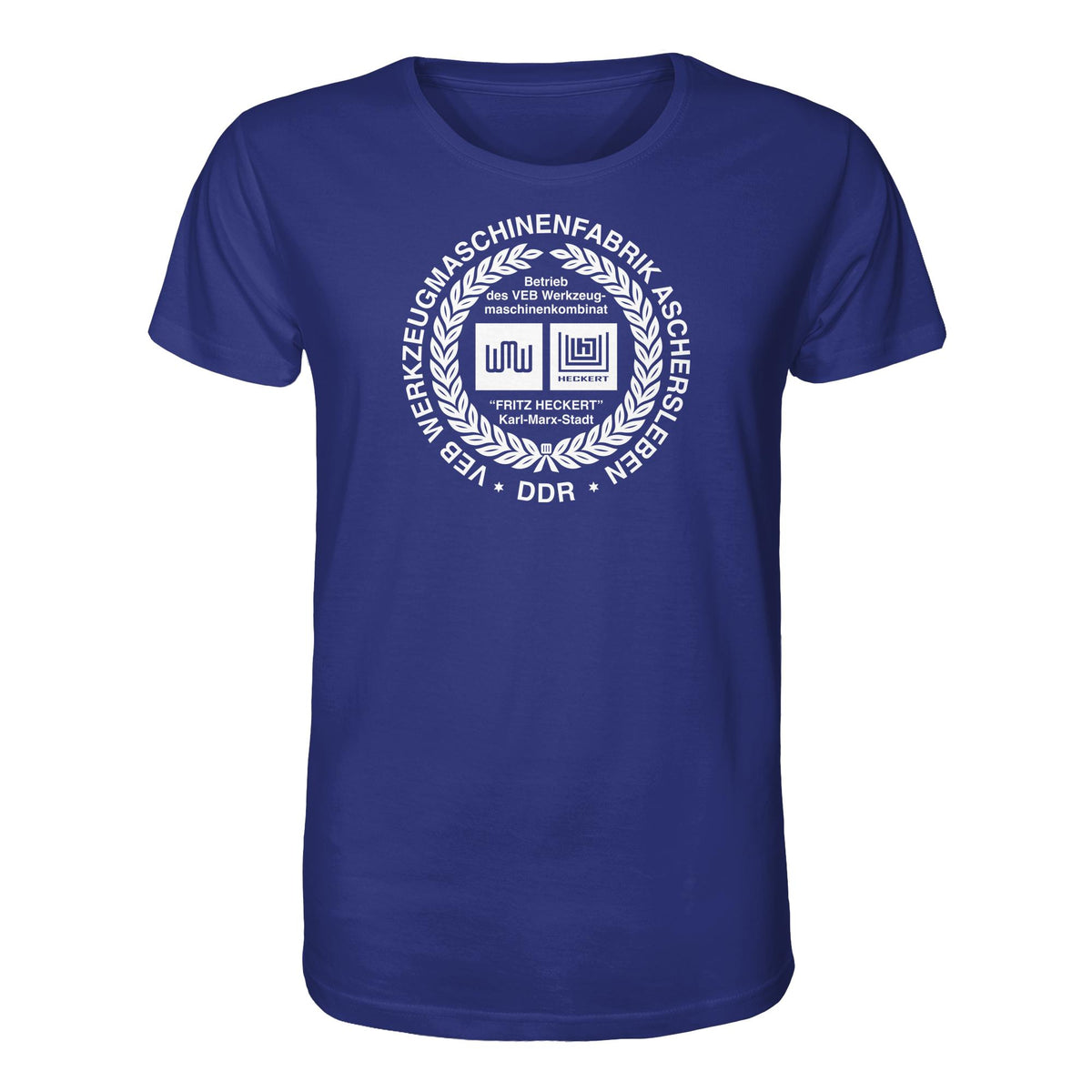 DDR Ostalgie Bio-Shirt Unisex • VEB WERKZEUGMASCHINENKOMBINAT FRITZ HECKERT - ASCHERSLEBEN