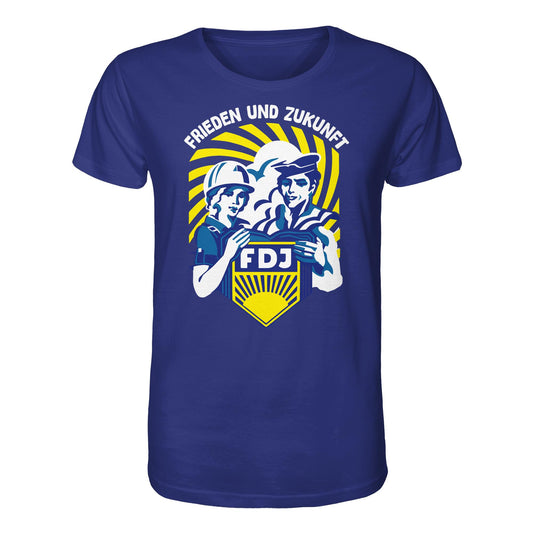 DDR Ostalgie Bio-Shirt Unisex •  FDJ - FRIEDEN UND ZUKUNFT (ORIGINAL WIMPEL)