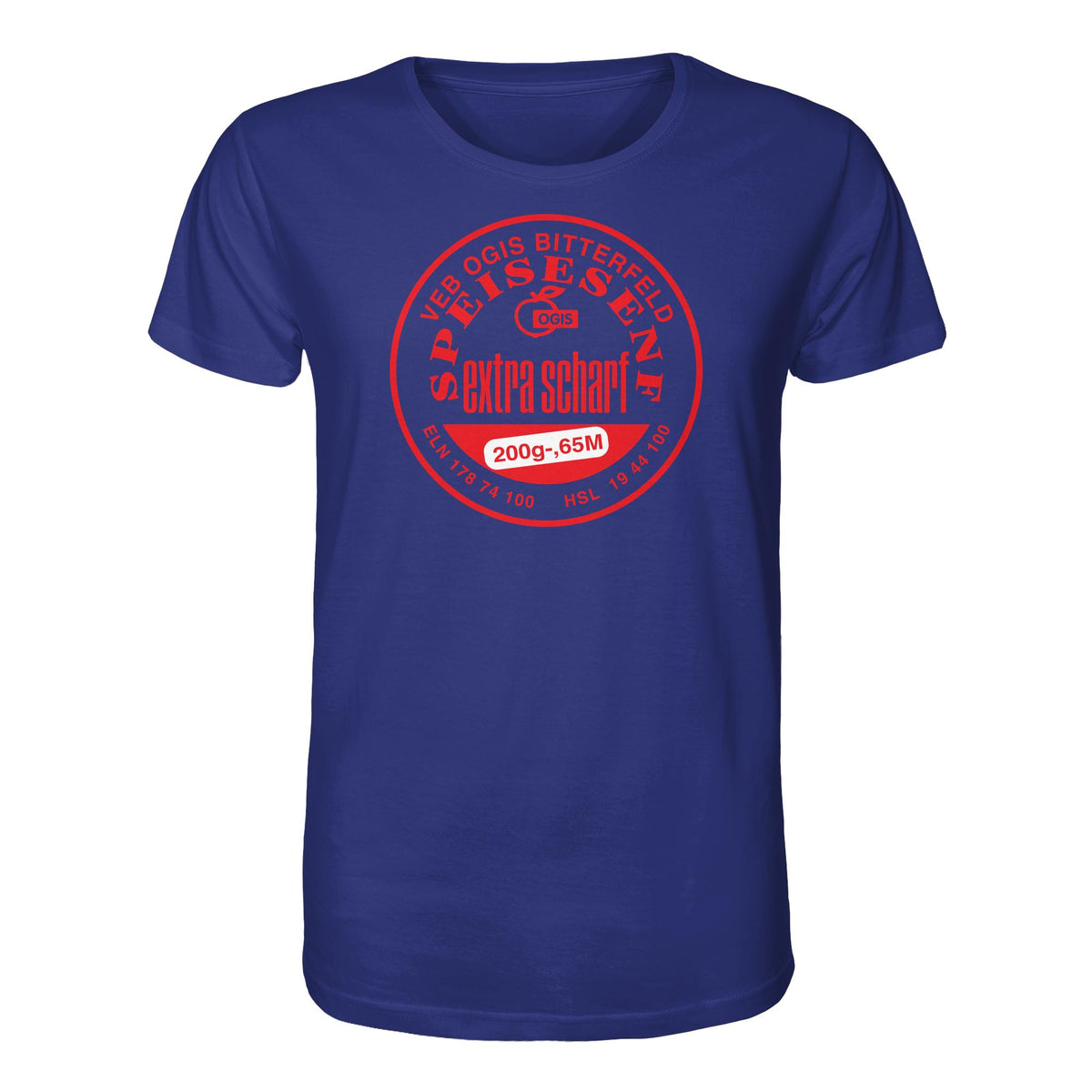 DDR Ostalgie Bio-Shirt Unisex • VEB OGIS BITTERFELD - SPEISESENF EXTRASCHARF