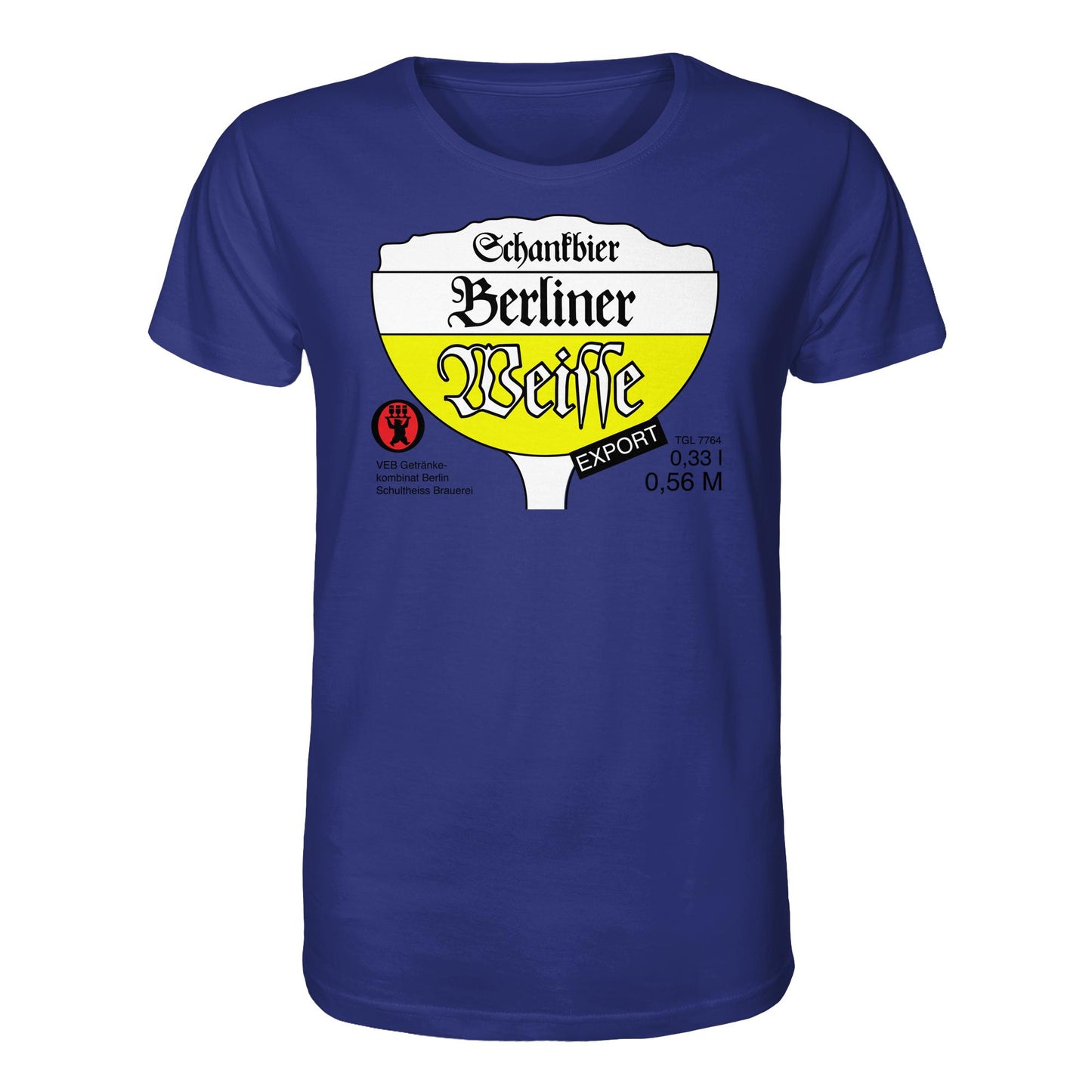 DDR Ostalgie Bio-Shirt Unisex • BERLINER WEISSE - VEB GETRÄNKEKOMBINAT BERLIN