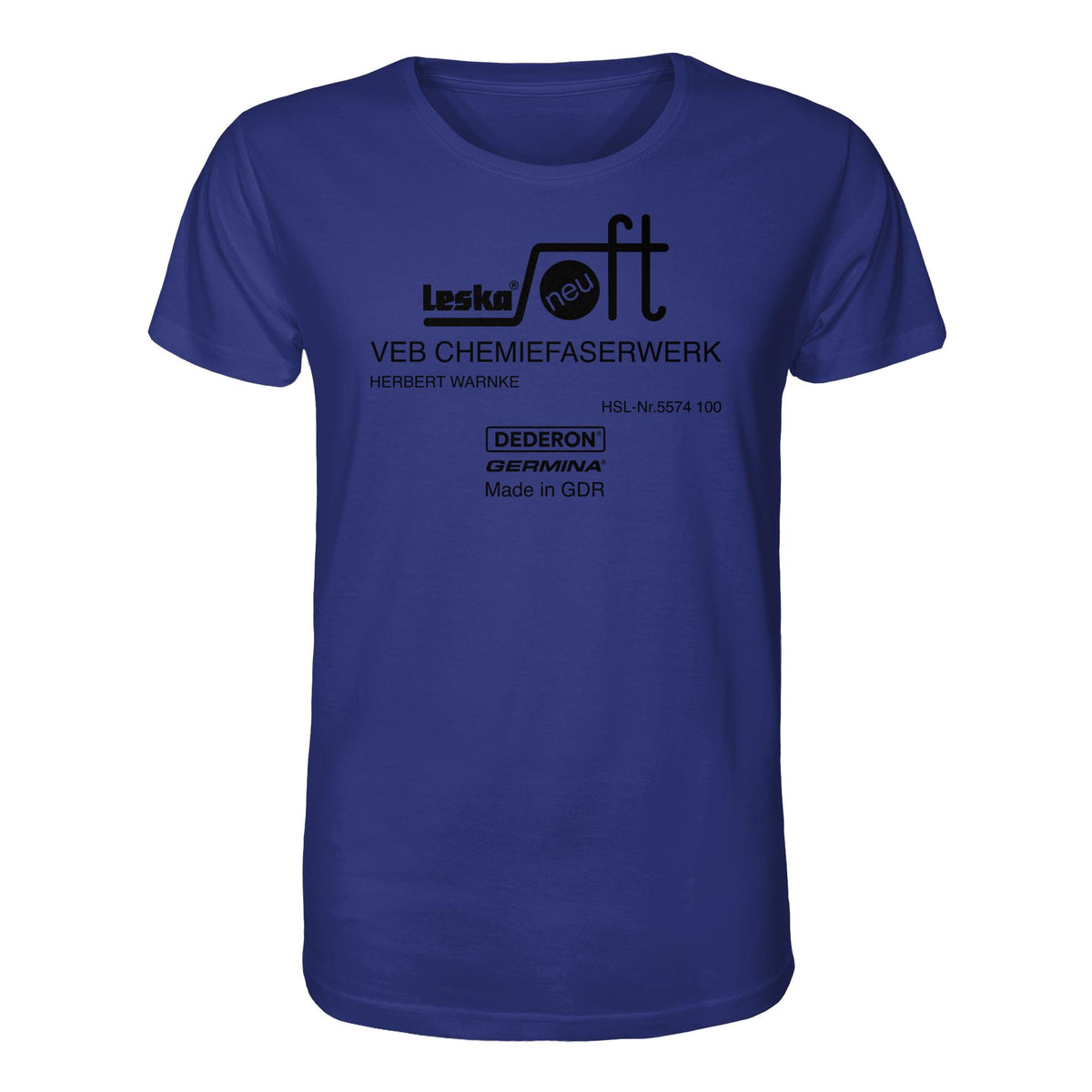 DDR Ostalgie Bio-Shirt Unisex • LESKA VEB CHEMIEFASERWERK HERBERT WARNKE - DEDERON, GERMINA