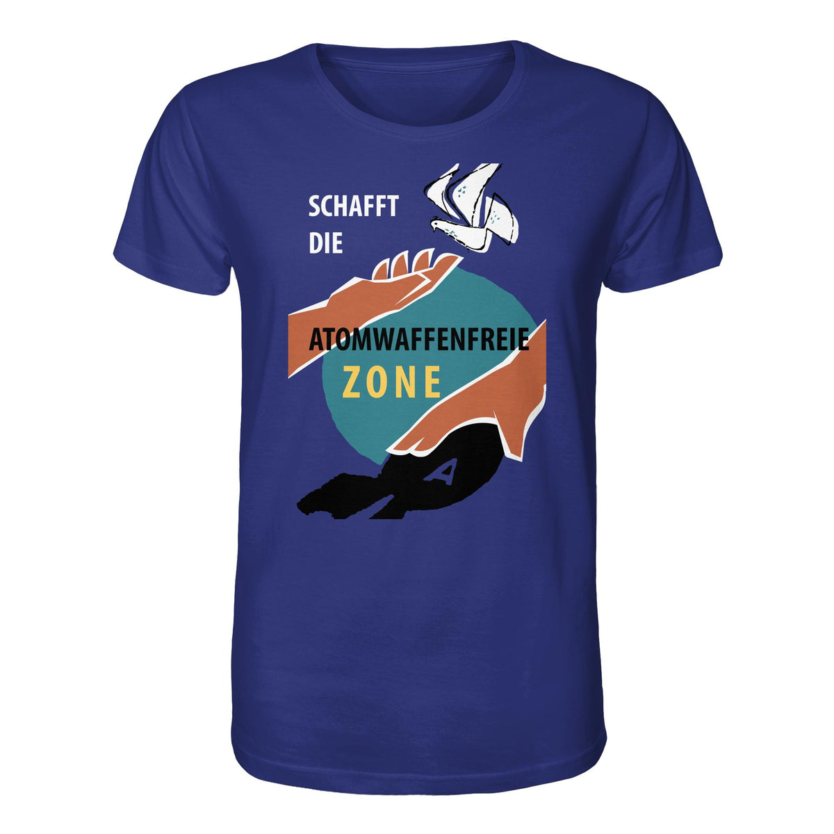 DDR Ostalgie Bio-Shirt Unisex • SCHAFFT DIE ATOMWAFFENFREIE ZONE (ORIGINAL-PLAKAT)
