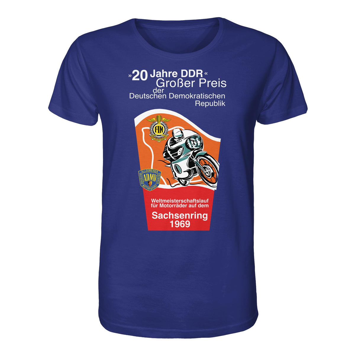 DDR Ostalgie Bio-Shirt Unisex • SACHSENRING 1969, WELTMEISTERSCHAFTSLAUF